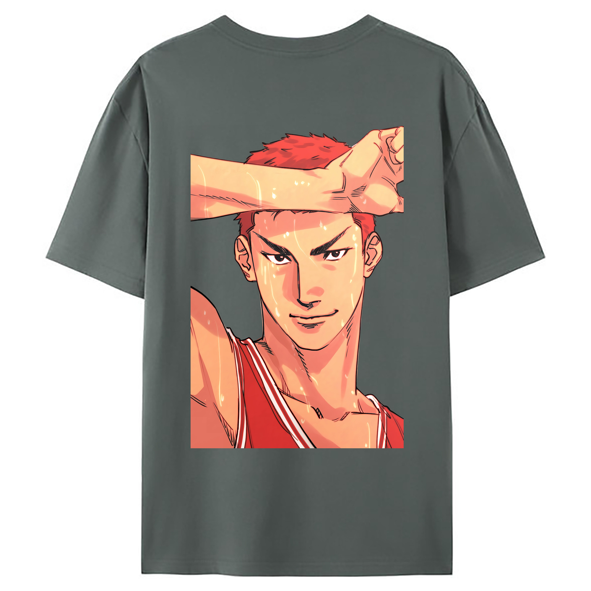 （画像用） SLAM DUNK／スラムダンク 綿100％ メンズ半袖Tシャツ（バックプリント） 通気性